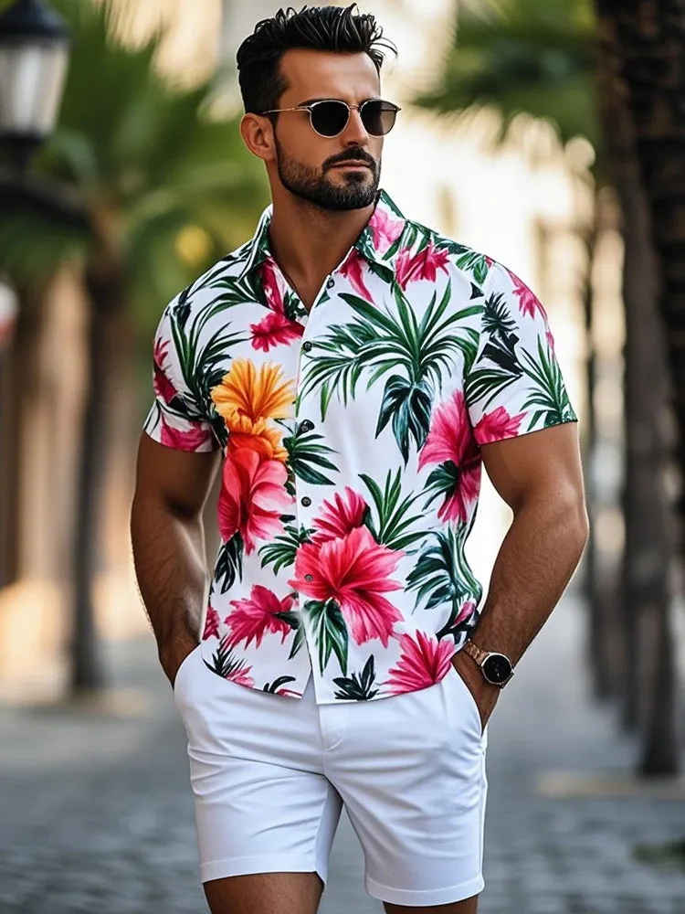 Tropical Plant Print Resort Wear Shirt sold by Coofandy product image thumbnail 2