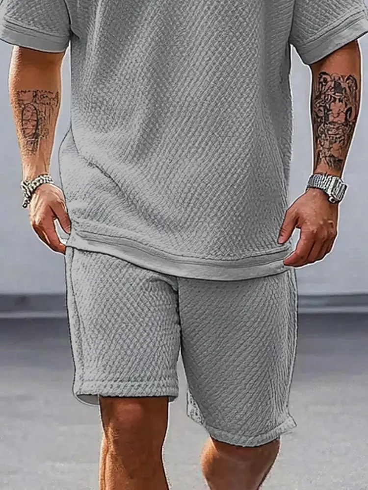 Breathable Waffle 2-Piece Athleisure Set sold by Coofandy product image thumbnail 4