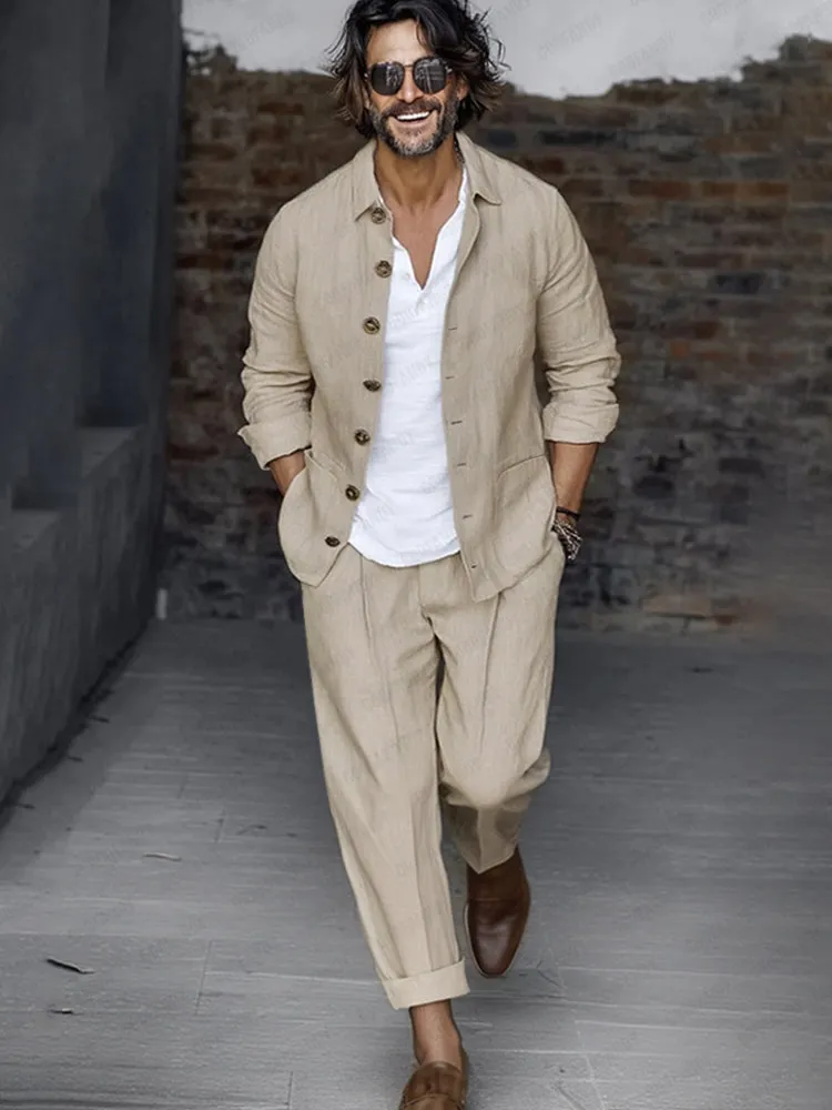 Easy Wear Cotton Linen Matching Set sold by Coofandy