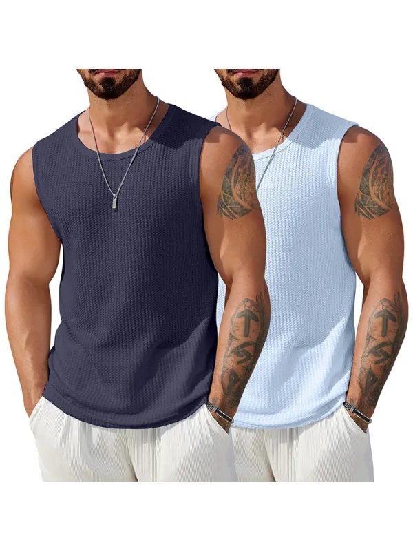 Casual Waffle Knit Muscle 2 PCS Tank Tops (US Only) sold by Coofandy
