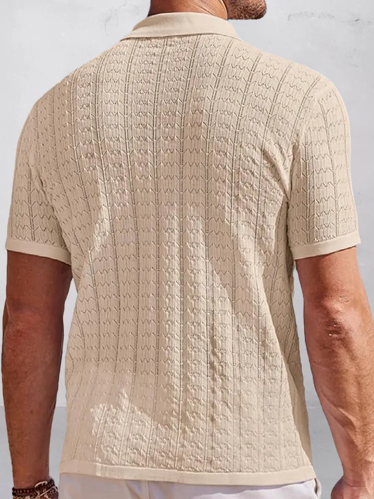 Casual Breathable Textured Knit Shirt sold by Coofandy product image thumbnail 4