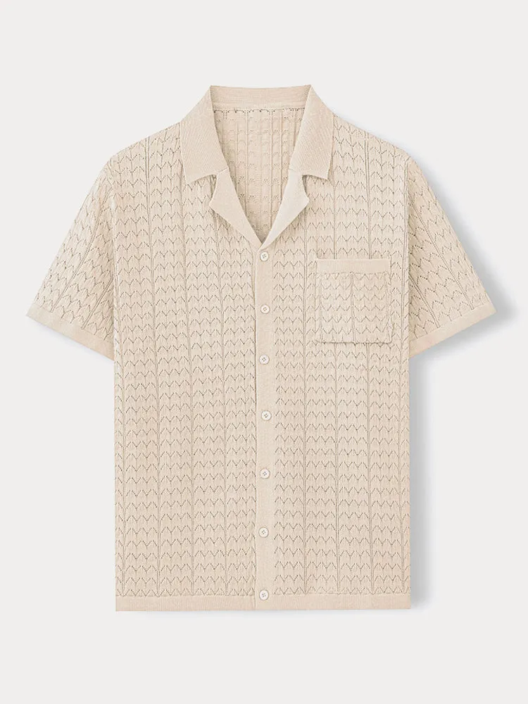 Casual Breathable Textured Knit Shirt sold by Coofandy product image thumbnail 5