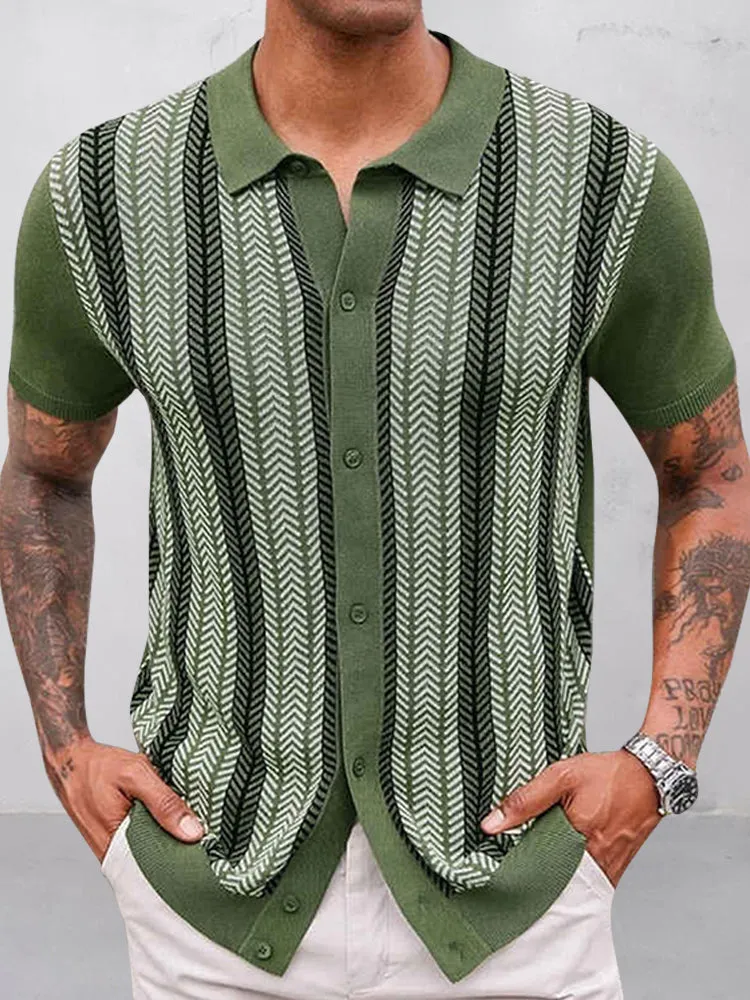Casual Summer Jacquard Knit Shirt sold by Coofandy