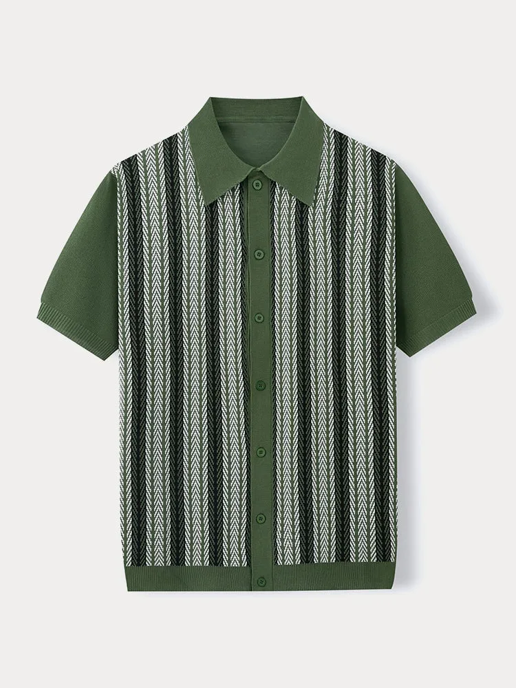 Casual Summer Jacquard Knit Shirt sold by Coofandy product image thumbnail 4