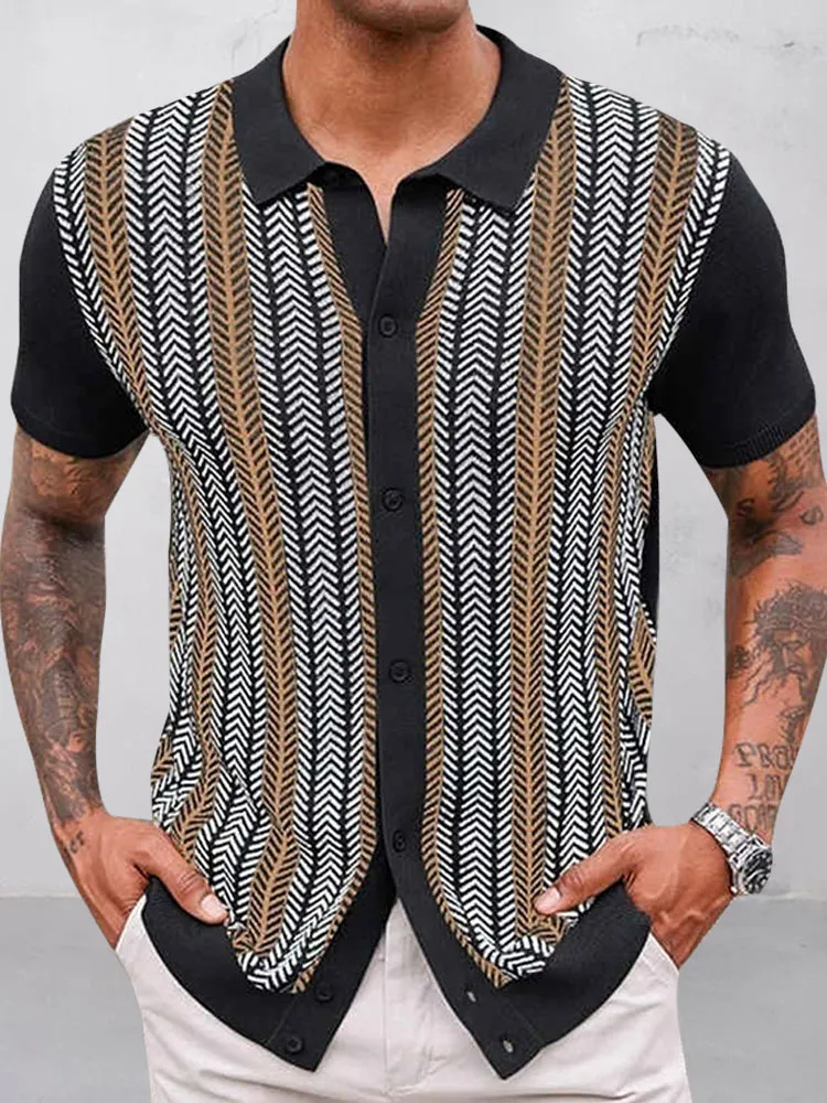 Casual Summer Jacquard Knit Shirt sold by Coofandy product image thumbnail 2