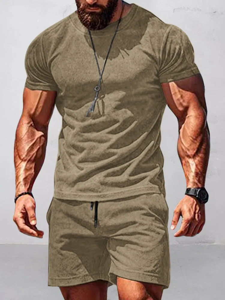 Soft Suede T-Shirt Shorts Set sold by Coofandy product image thumbnail 2