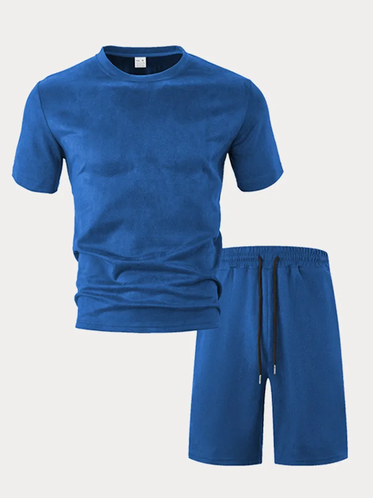 Soft Suede T-Shirt Shorts Set sold by Coofandy product image thumbnail 5