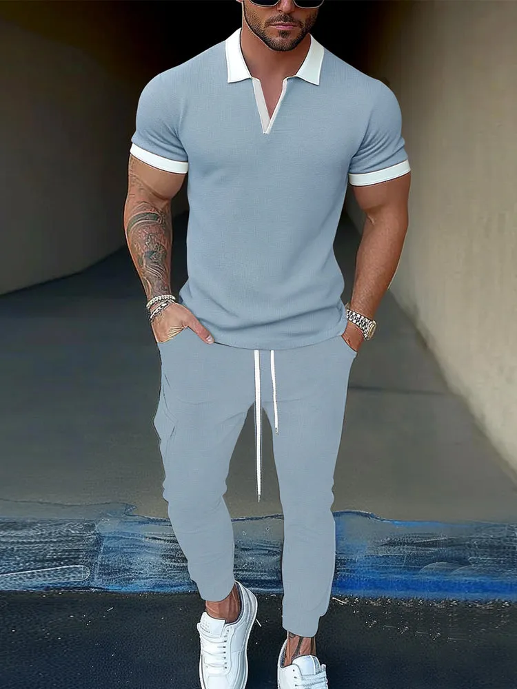 Modern Comfy Polo Jogger Set sold by Coofandy product image thumbnail 4