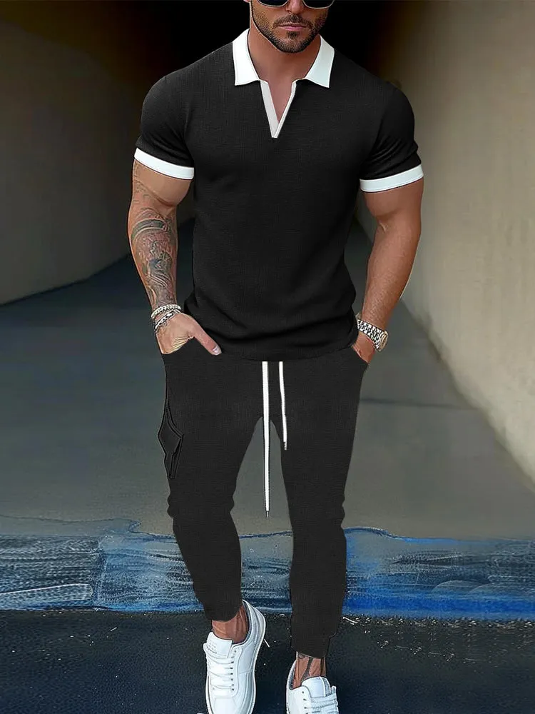 Modern Comfy Polo Jogger Set sold by Coofandy product image thumbnail 3