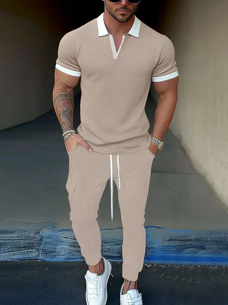 Modern Comfy Polo Jogger Set sold by Coofandy
