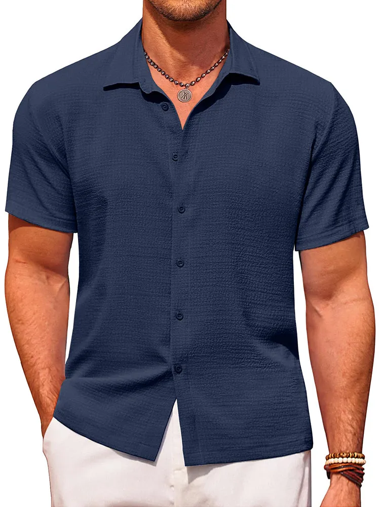 Casual Summer Textured Shirt (US Only) sold by Coofandy product image thumbnail 3