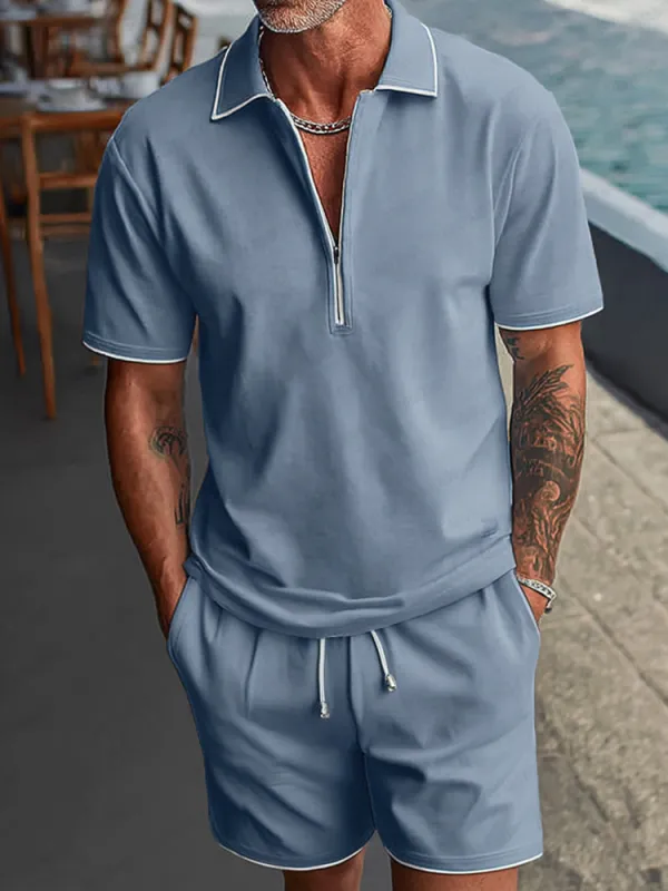 Everyday Comfort Polo Shirt Shorts Set sold by Coofandy