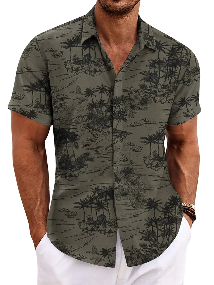 Designer Floral Linen Blend Shirt (US Only) sold by Coofandy product image thumbnail 5