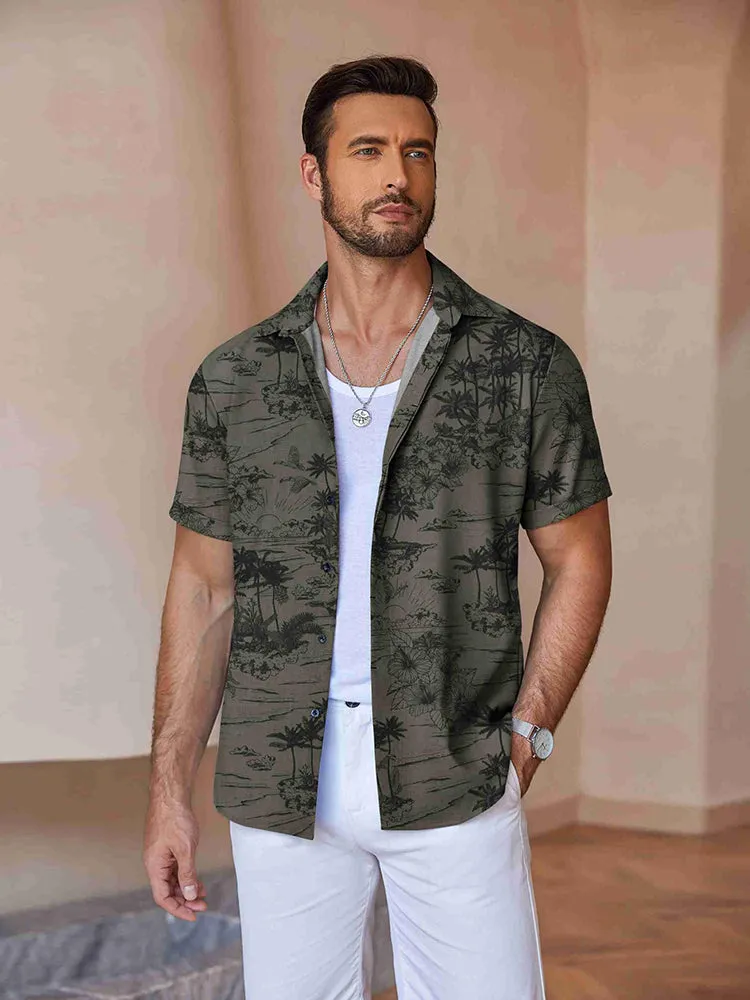 Designer Floral Linen Blend Shirt (US Only) sold by Coofandy product image thumbnail 3