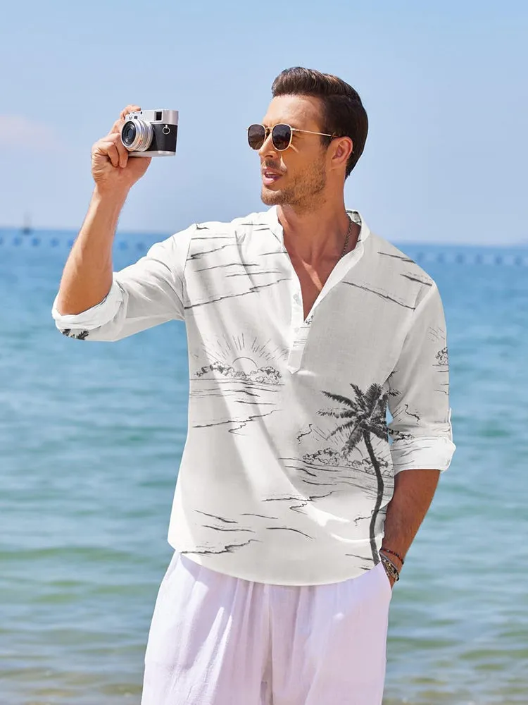 Designer Cocoanut Printed Vacation Shirt (US Only) sold by Coofandy product image thumbnail 3