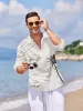Designer Cocoanut Printed Vacation Shirt (US Only) sold by Coofandy