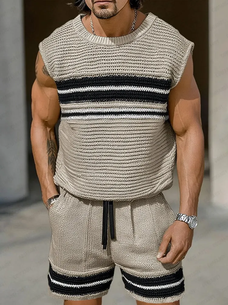 Trendy Knit Tank Top Shorts Set sold by Coofandy