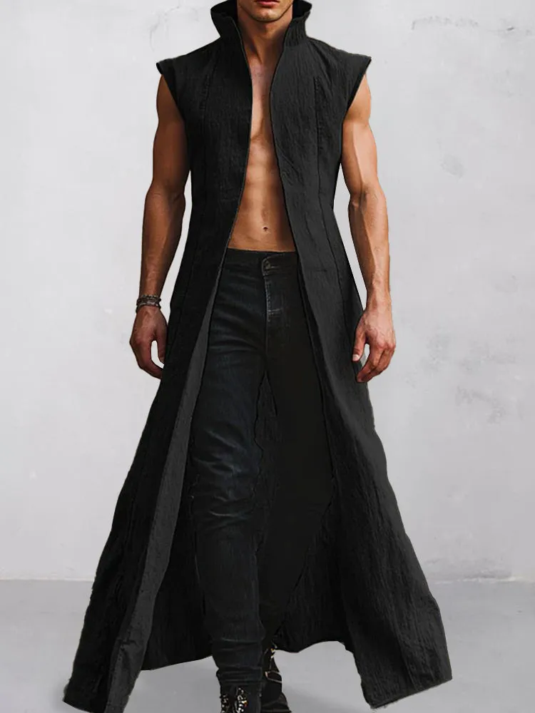 Stylish Stand Collar Cotton Long Cardigan sold by Coofandy product image thumbnail 2