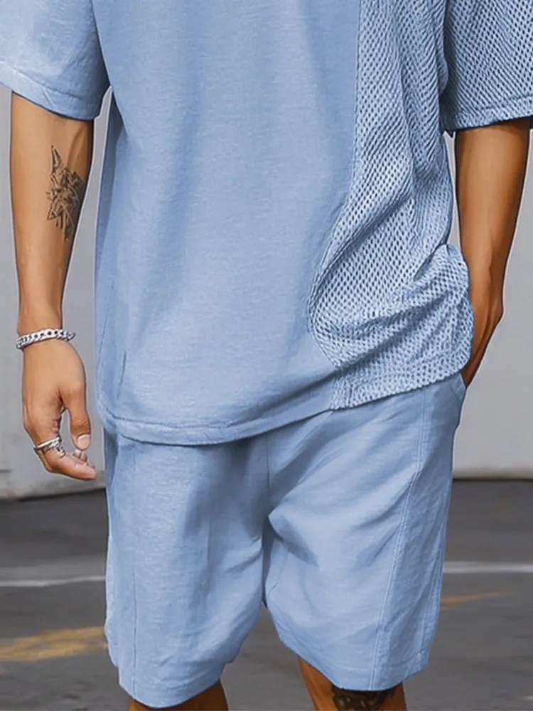 Casual Mesh Patchwork Sports Set sold by Coofandy product image thumbnail 4
