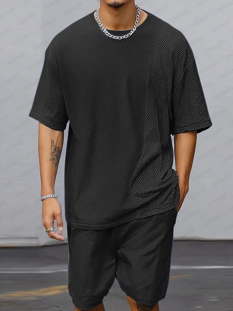 Casual Mesh Patchwork Sports Set sold by Coofandy product image thumbnail 2
