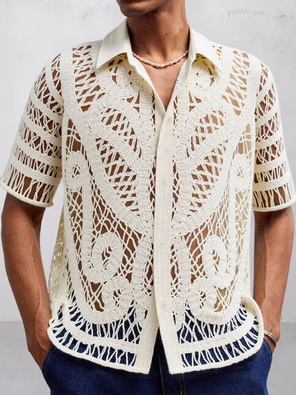 Fashion Summer Breathable Knit Shirt sold by Coofandy