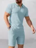 Trendy Textured Polo Shorts Outfit sold by Coofandy