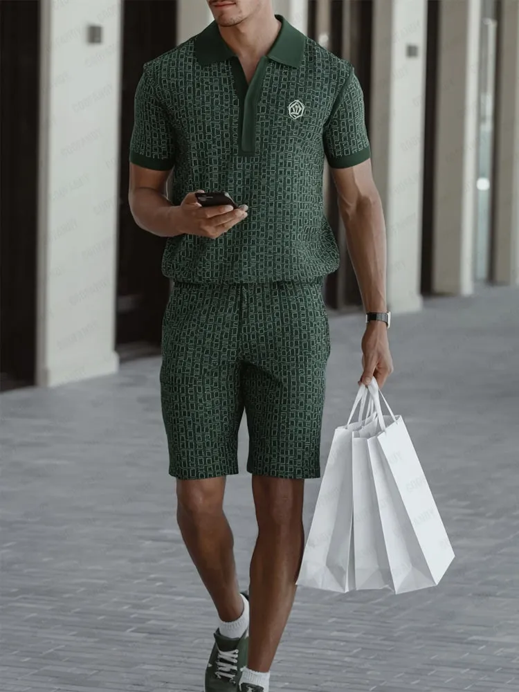 Effortless Chic Printed Shirt Shorts Set sold by Coofandy