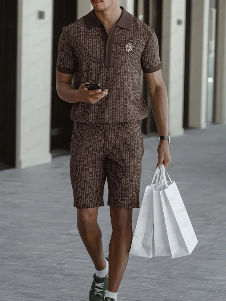 Effortless Chic Printed Shirt Shorts Set sold by Coofandy product image thumbnail 2