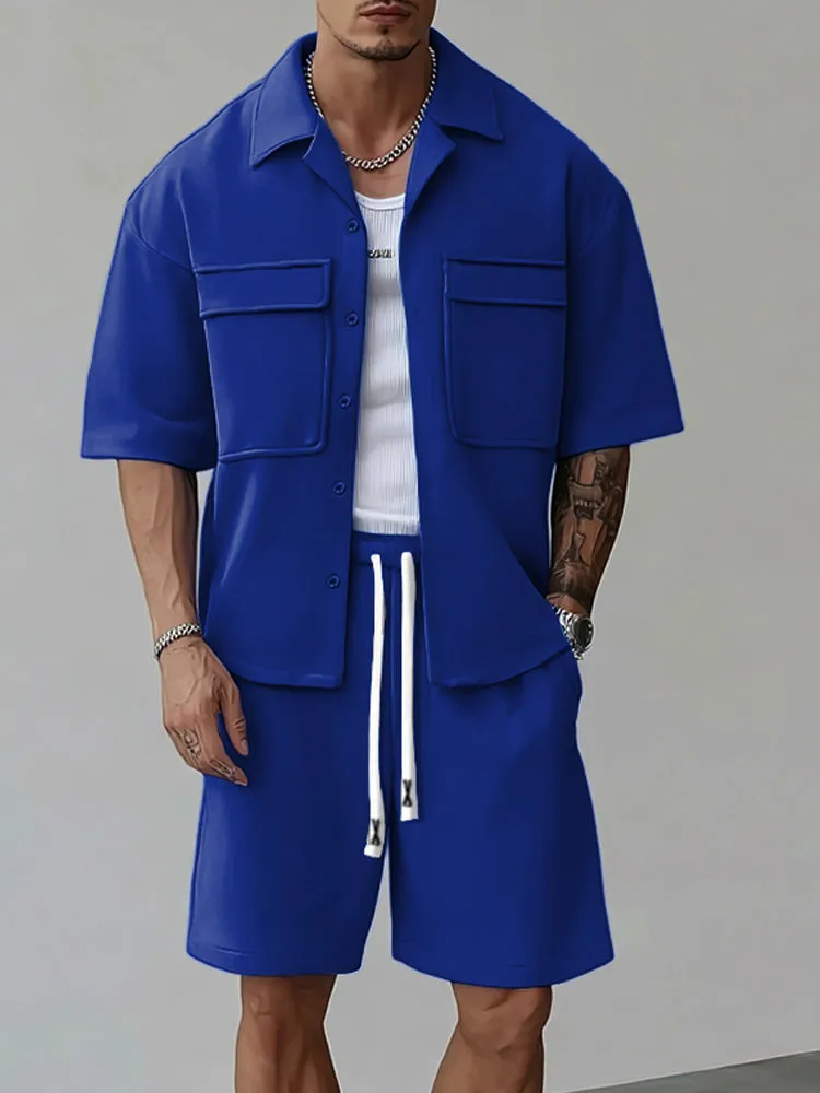 Utility Street Style Shirts Shorts Set sold by Coofandy product image thumbnail 3