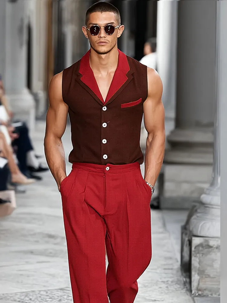 Mordern Contrast Suit Vest Pants Set sold by Coofandy product image thumbnail 3