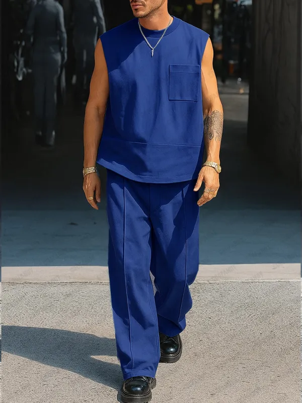 Urban Casual Relaxed Fit Tank Top Set sold by Coofandy