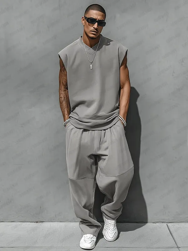 Relaxed Style Tank Top Balloon Pants Set sold by Coofandy