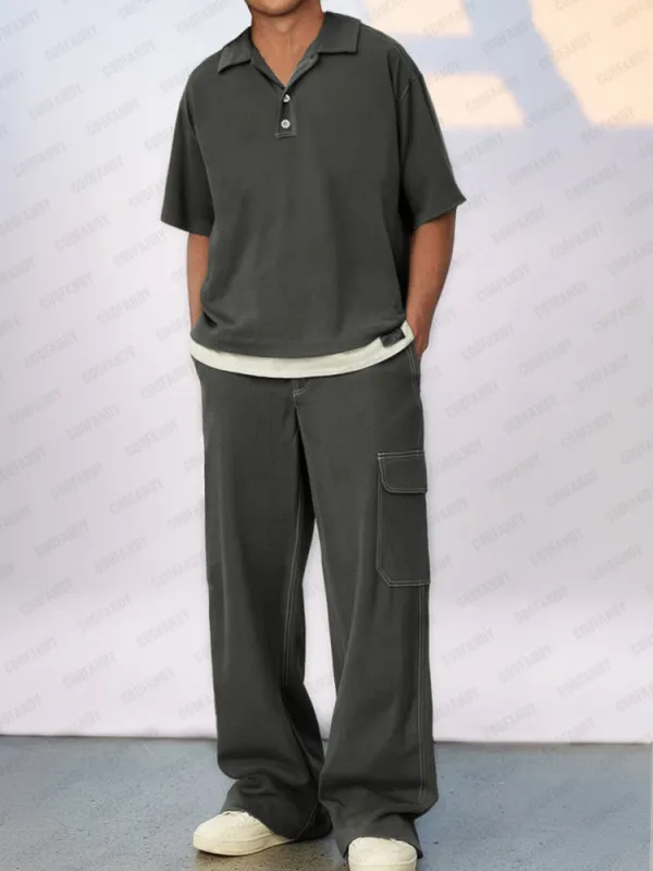 Fake Design Loose Fit 2-Piece Set sold by Coofandy