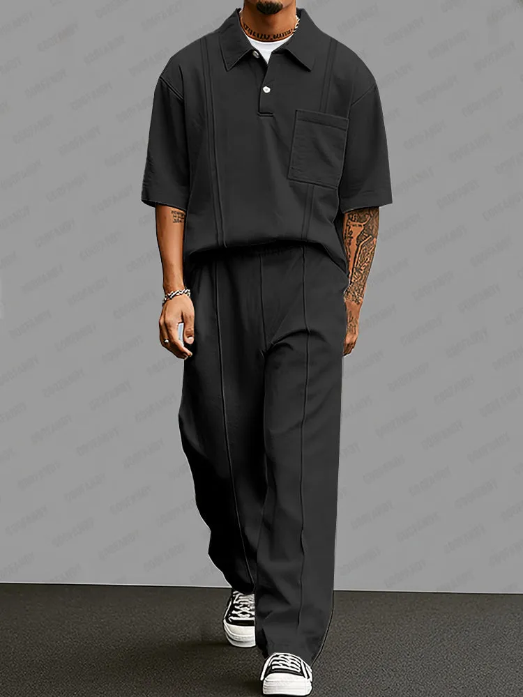 Classy Casual Polo Shirt Pants Set sold by Coofandy product image thumbnail 2