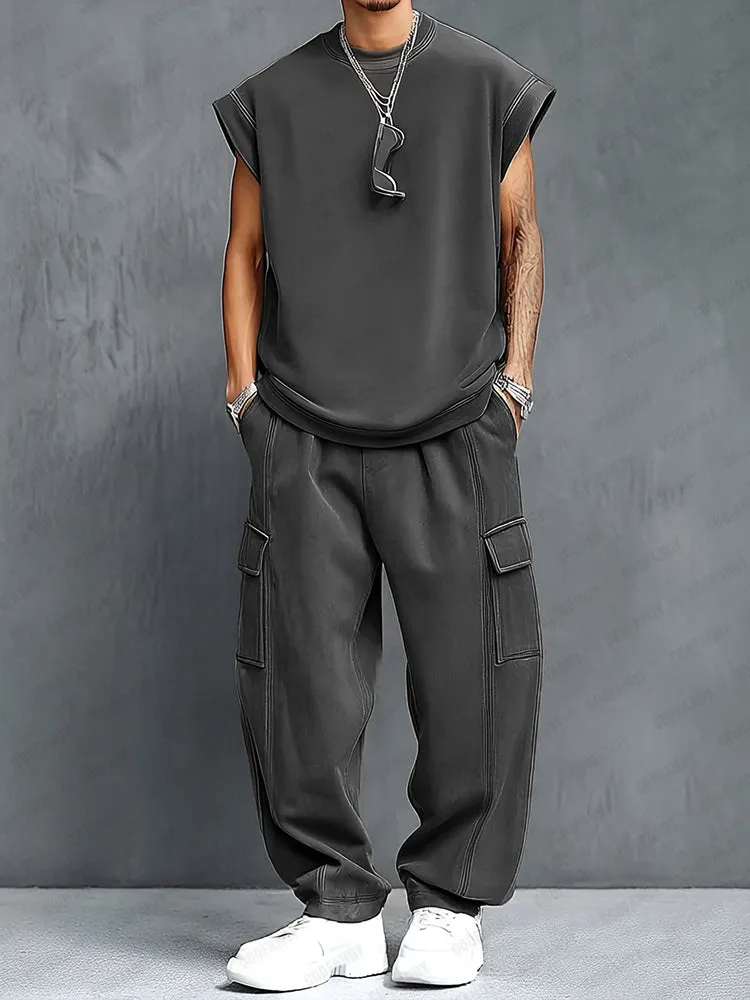 Trendy Athleisure Tank Top Balloon Pants Set sold by Coofandy product image thumbnail 5