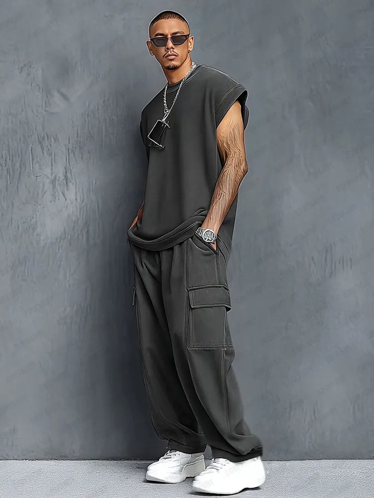 Trendy Athleisure Tank Top Balloon Pants Set sold by Coofandy product image thumbnail 3