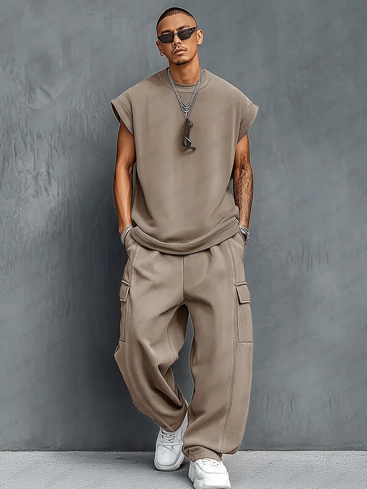 Trendy Athleisure Tank Top Balloon Pants Set sold by Coofandy product image thumbnail 2