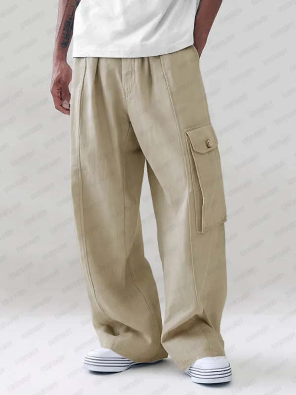 Cargo Loose Fit 100% Cotton Pants sold by Coofandy