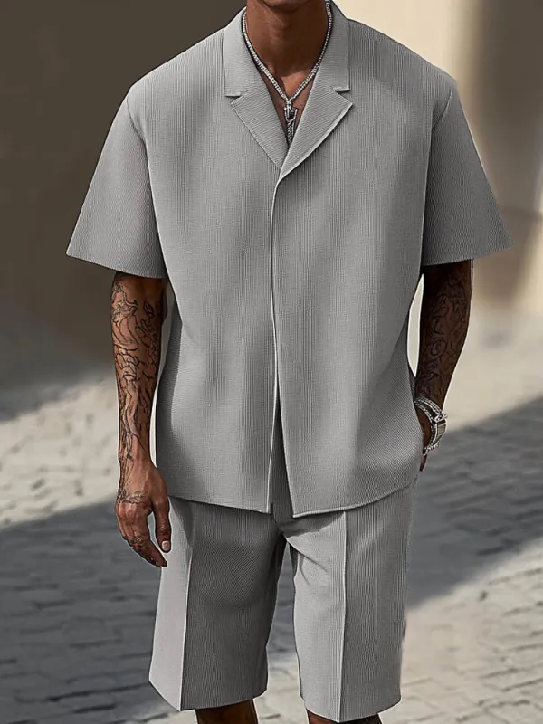 Stylish Refined Textured Casual Set sold by Coofandy