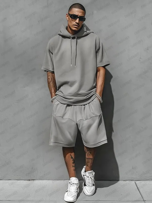 Casual Loose Fit Hooded Sports Set sold by Coofandy