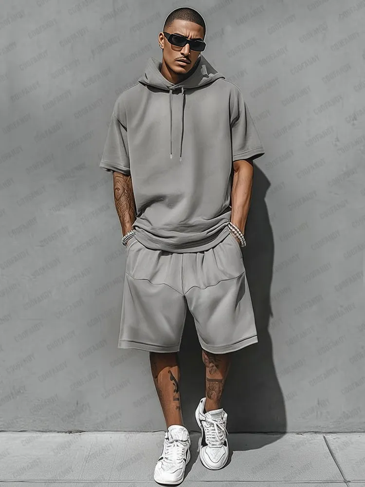 Casual Loose Fit Hooded Sports Set sold by Coofandy