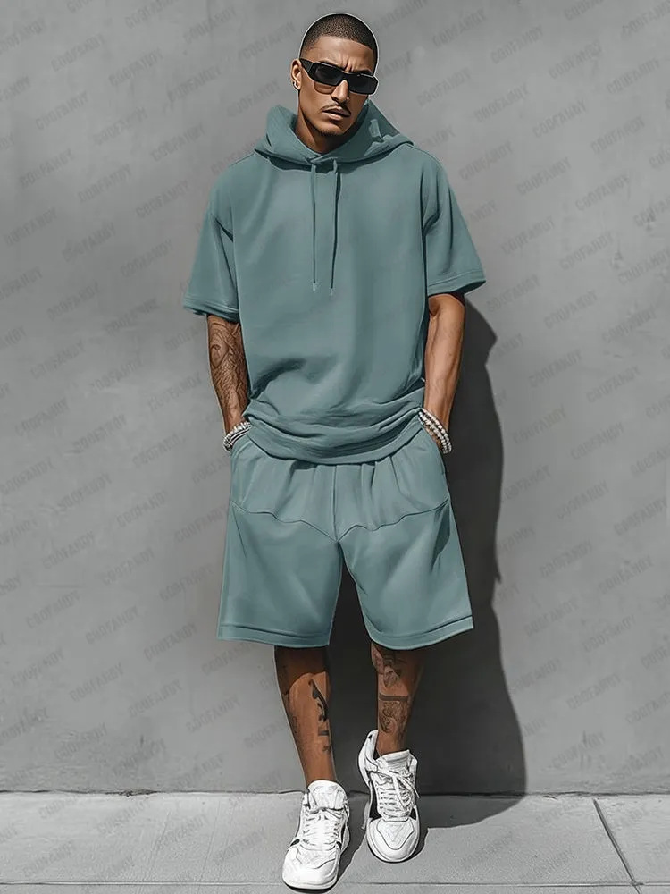 Casual Loose Fit Hooded Sports Set sold by Coofandy product image thumbnail 2