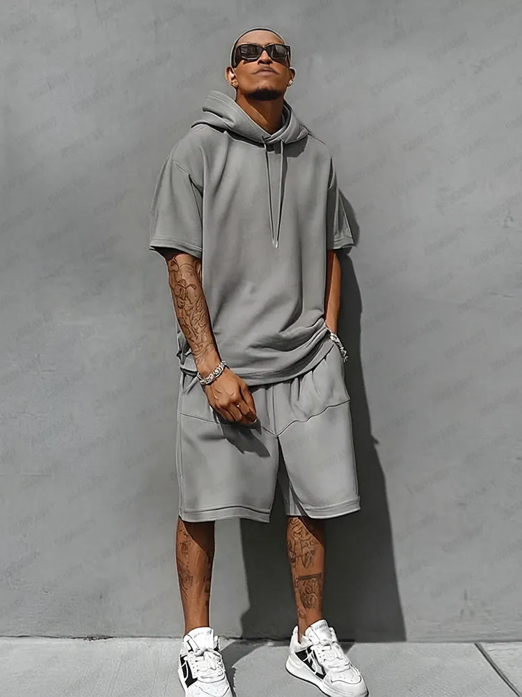 Casual Loose Fit Hooded Sports Set sold by Coofandy product image thumbnail 5