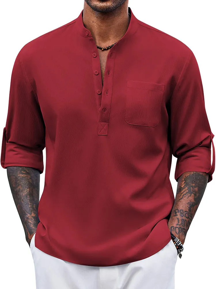 Casual Summer Vacation Henley Shirt (US Only) sold by Coofandy product image thumbnail 4