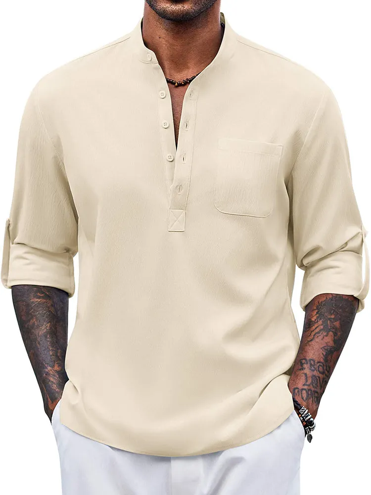 Casual Summer Vacation Henley Shirt (US Only) sold by Coofandy product image thumbnail 2