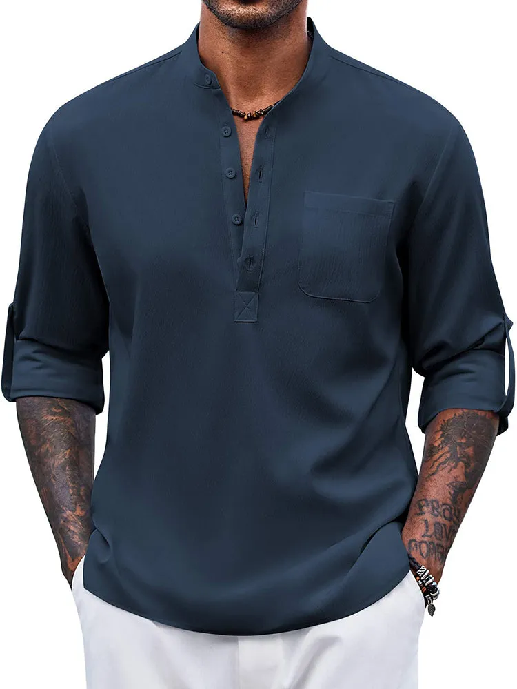 Casual Summer Vacation Henley Shirt (US Only) sold by Coofandy product image thumbnail 3