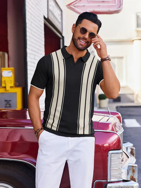Vintage Old Money Knit Polo Shirt (US Only) sold by Coofandy