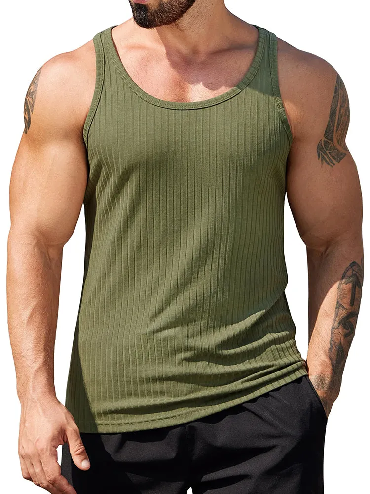 Gym Muscle Ribbed Knit Tank Top (US Only) sold by Coofandy product image thumbnail 2