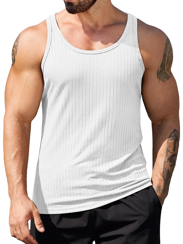 Gym Muscle Ribbed Knit Tank Top (US Only) sold by Coofandy product image thumbnail 3