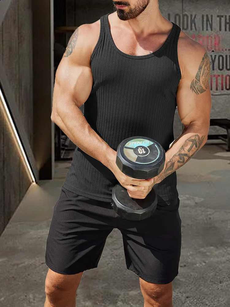 Gym Muscle Ribbed Knit Tank Top (US Only) sold by Coofandy product image thumbnail 5